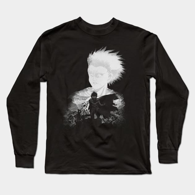 Monochrome Neo Tokyo Long Sleeve T-Shirt by FanFreak